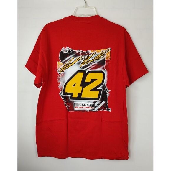Matt Kenseth NASCAR T Shirt Men's Red Large #42 Ganassi Racing Double Sided - Picture 2 of 5